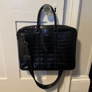Coach Metropolitan Slim Brief - Black Alligator